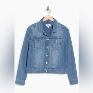 PAIGE Classic Denim Jacket, Large, blend of washed cotton, perfect stretch
